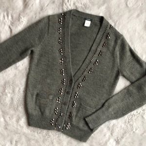J. Crew Embellished Moss Cardigan